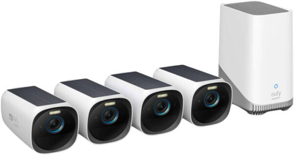 Eufy Security eufyCam 3, 4+1 Kit, Security Camera Outdoor Wireless, 4K Camera with Integrated Solar Panel, Forever Power, Face Recognition AI, Expandable Local Storage, Spotlight | T88733W1